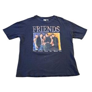 Vintage Warner Bros. H&M Classic Friends Graphic T-Shirt Dark Gray Men's Small